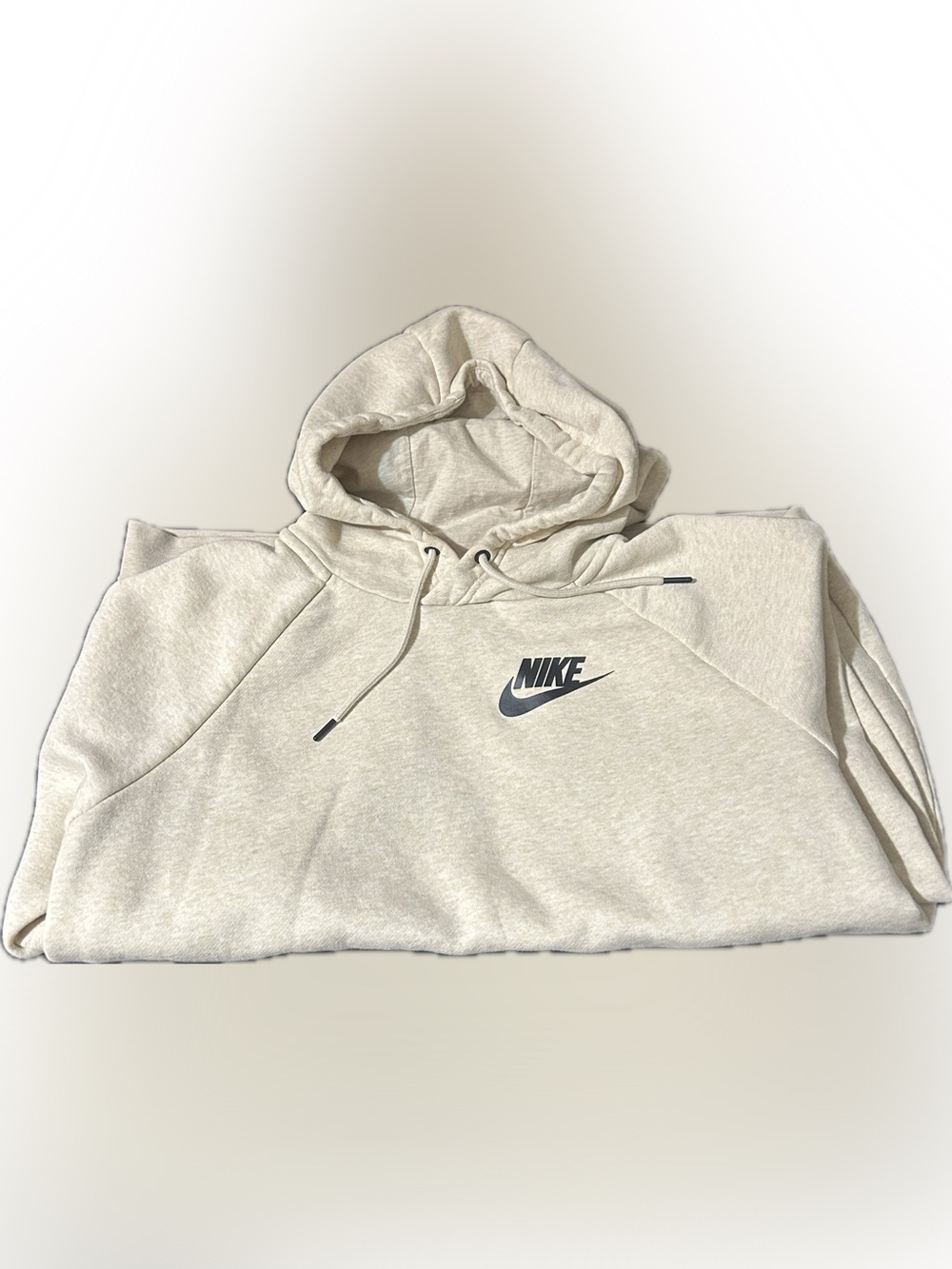 Nike Men's Hoodie in Oatmeal Cream with Black Logo
